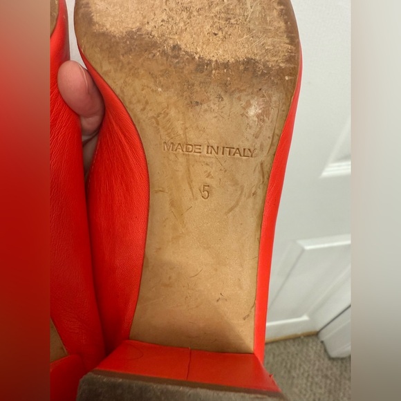 Everlane  Women's Red Orange The Day Heel Italian Leather Size 5 - Picture 8 of 8